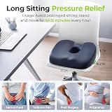 AUVON Donut Pillow Seat Cushion Memory Foam Navy Blue for Hemorrhoids view 2