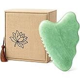 Gua Sha Facial Tools,Jade Gua Sha Stone Comb Edge, Guasha Tool for Face Jawline Sculpting Gifts