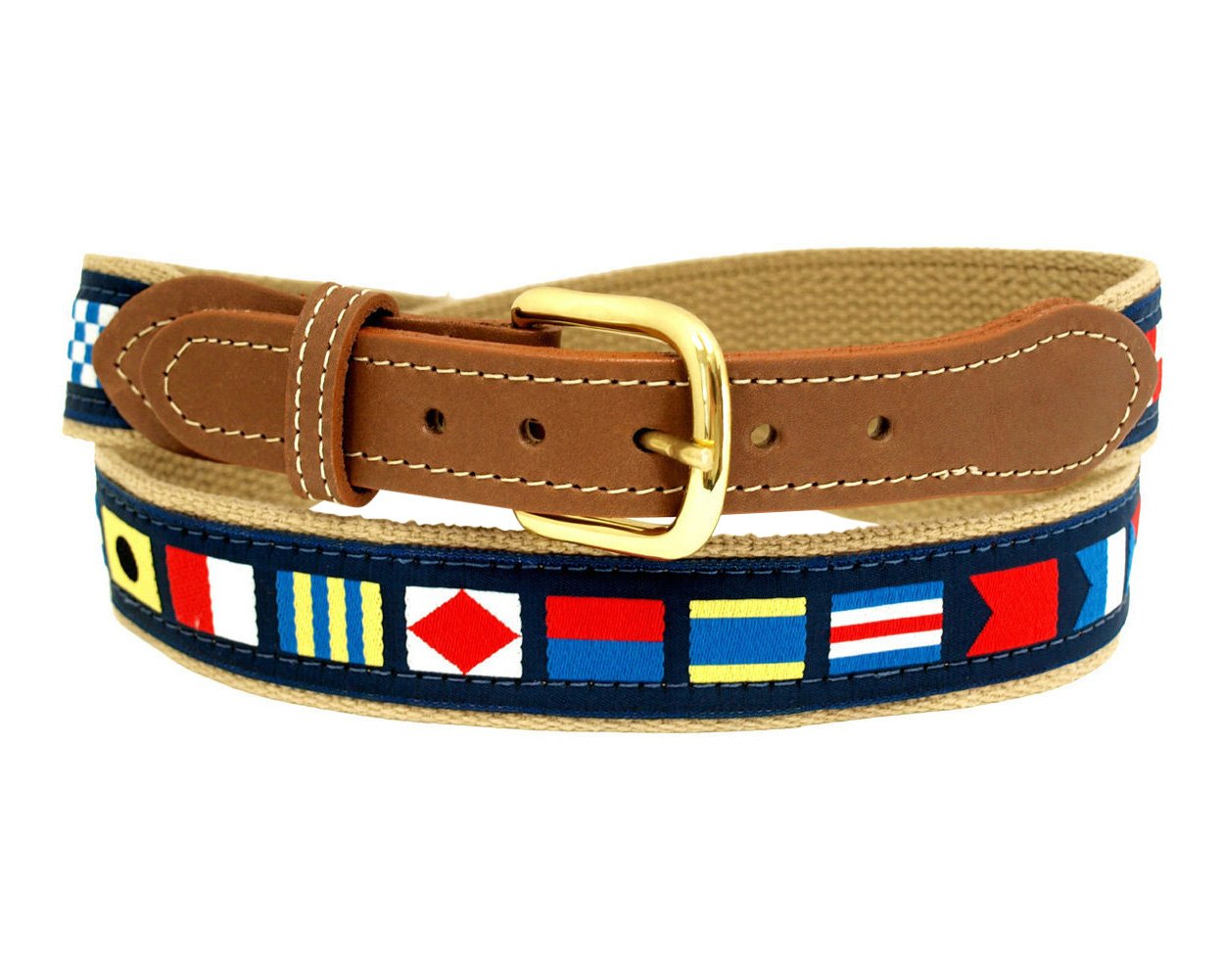 Nautical Belts, Code Flags on Khaki Webbing