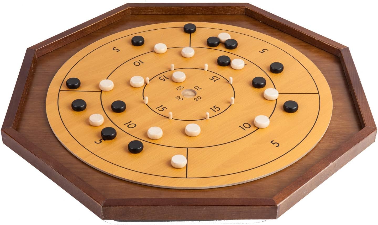 Crokinole Board Game Table - 26 inch - Checkers on Reverse Side