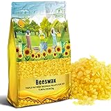 Yellow Organic Natural Beeswax Pellets - CARGEN 453g 100% Beeswax Pastilles Pure Bulk Bees Wax Pellets Food Grade for DIY Bee