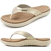 jiajiale Womens Fashion Orthotic Flip Flops Ladies Slip On Lightweight Comfortable Thick Cushion Yoga Mat Thong Sandals With Plantar Fasciitis Arch Support