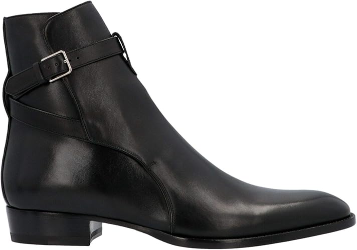 Amazon サンローラン ラグジュアリーファッション メンズ yl ブラック 革 ショートブーツ シーズンパーマネント Saint Laurent サンローラン シューズ バッグ
