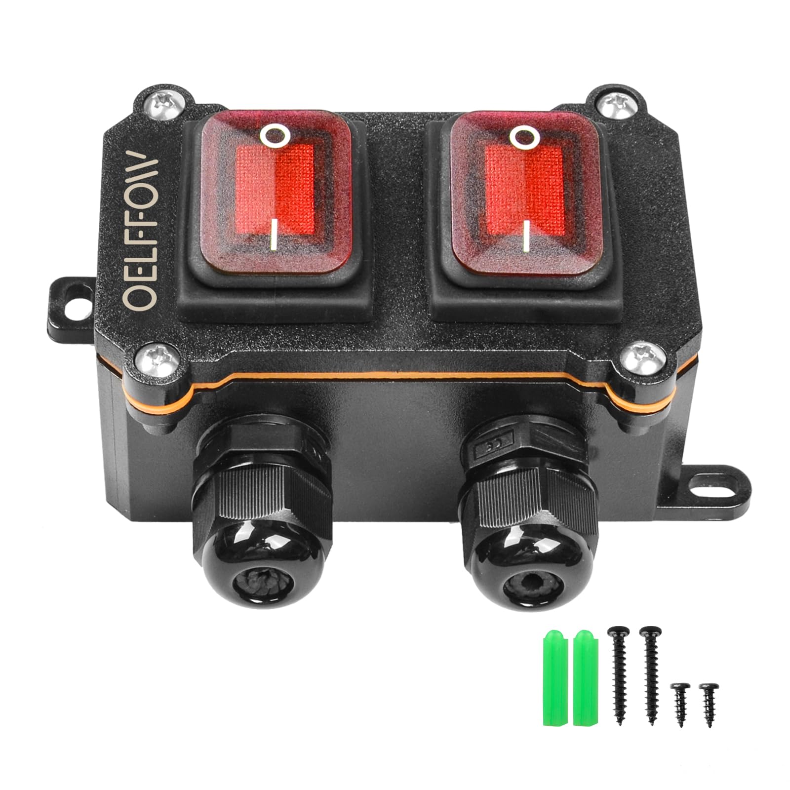 Mua Waterproof On Off Toggle Switch Double Switch/Outlet with Red Light ...