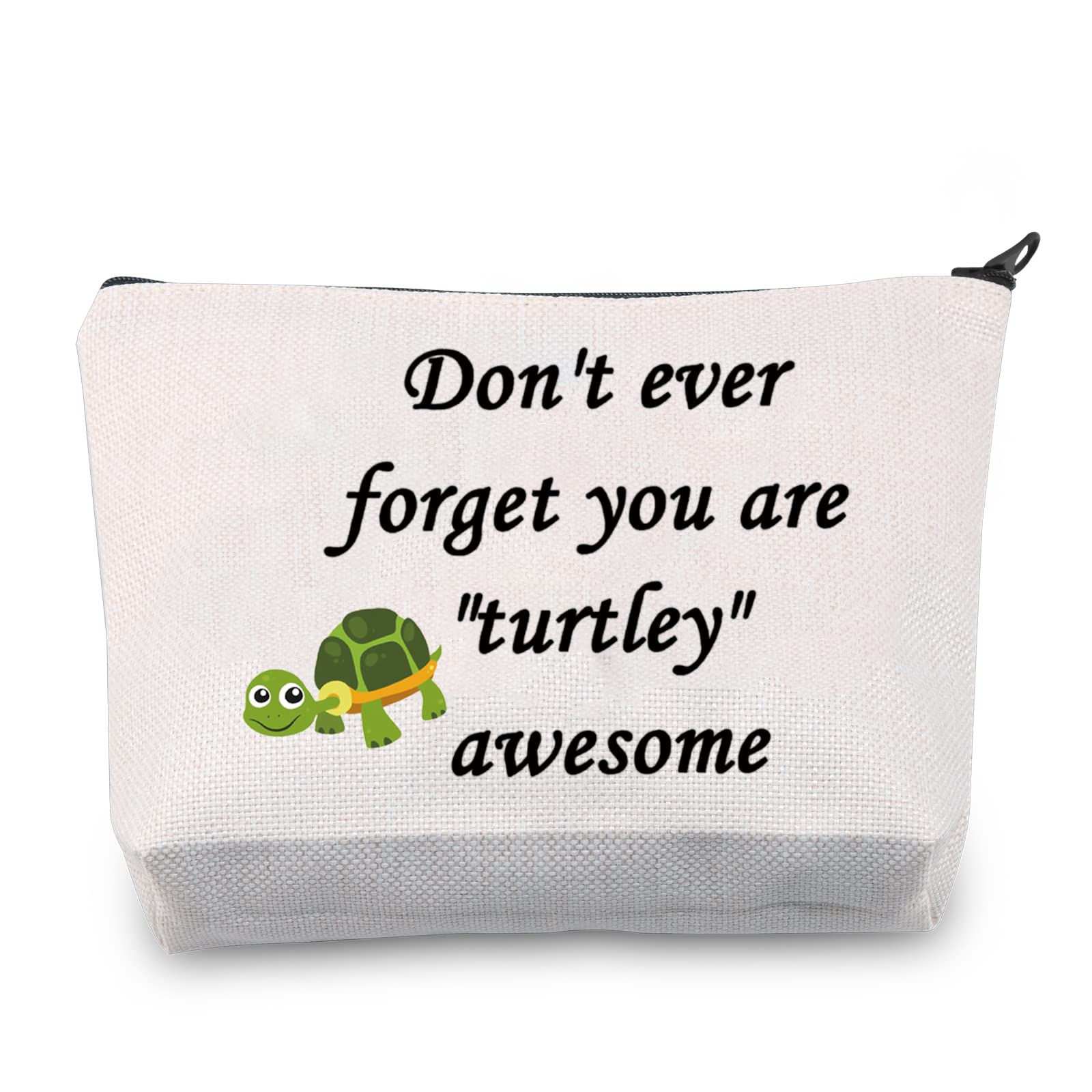 LEVLO Inspirational Turtle Gift Don’t Ever Forget You are Turtley Awesome Makeup Bags Graduation Birthday Gift (Turtley Awesome)