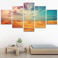 SIGNWIN 5 Panel Canvas Wall Art Modern Art Contemporary Landscape Multicolor Photography Relax/Calm Sky for Home Decorations Ready to Hang - 60