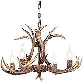 OLHAPZP Antler Chandelier Lighting Deer Lamp Vintage Rustic Farmhouse Chandelier Light Fixture for Dining Room Kitchen Island
