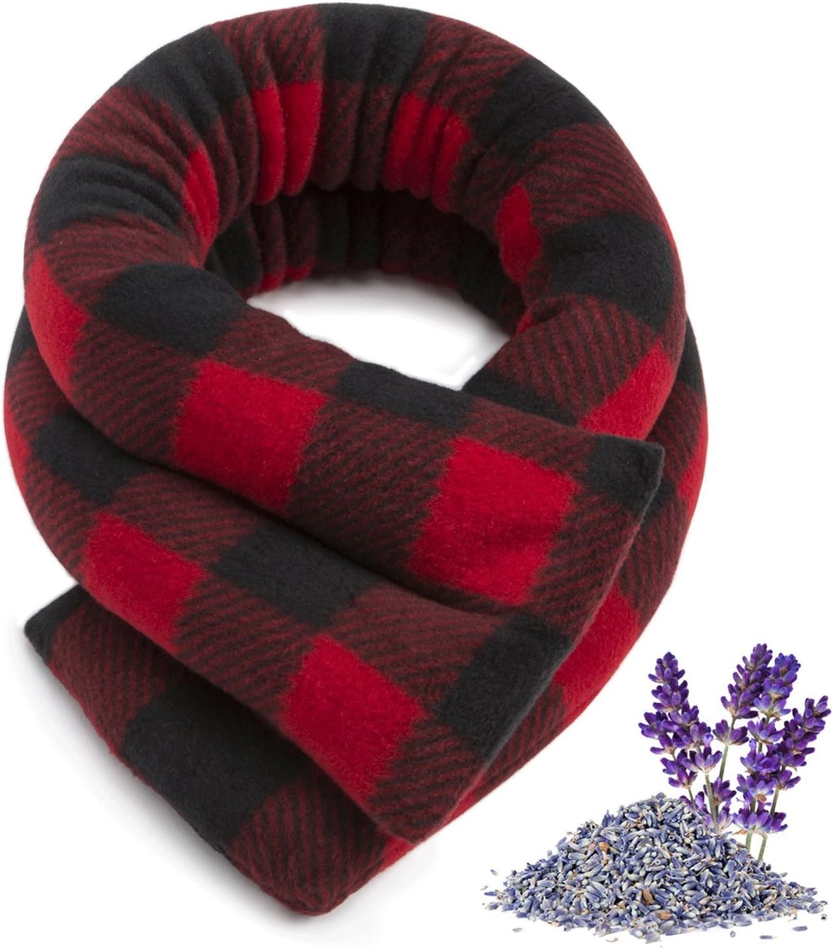 Sunny Bay Neck Heating Wrap, Heat Therapy Pad for Neck & Shoulder Muscle Pain Relief-Thermal, Reusable, Non Electric, Buffalo Plaid Red, Extra Long, Lavender-Scented: Health & Personal Care