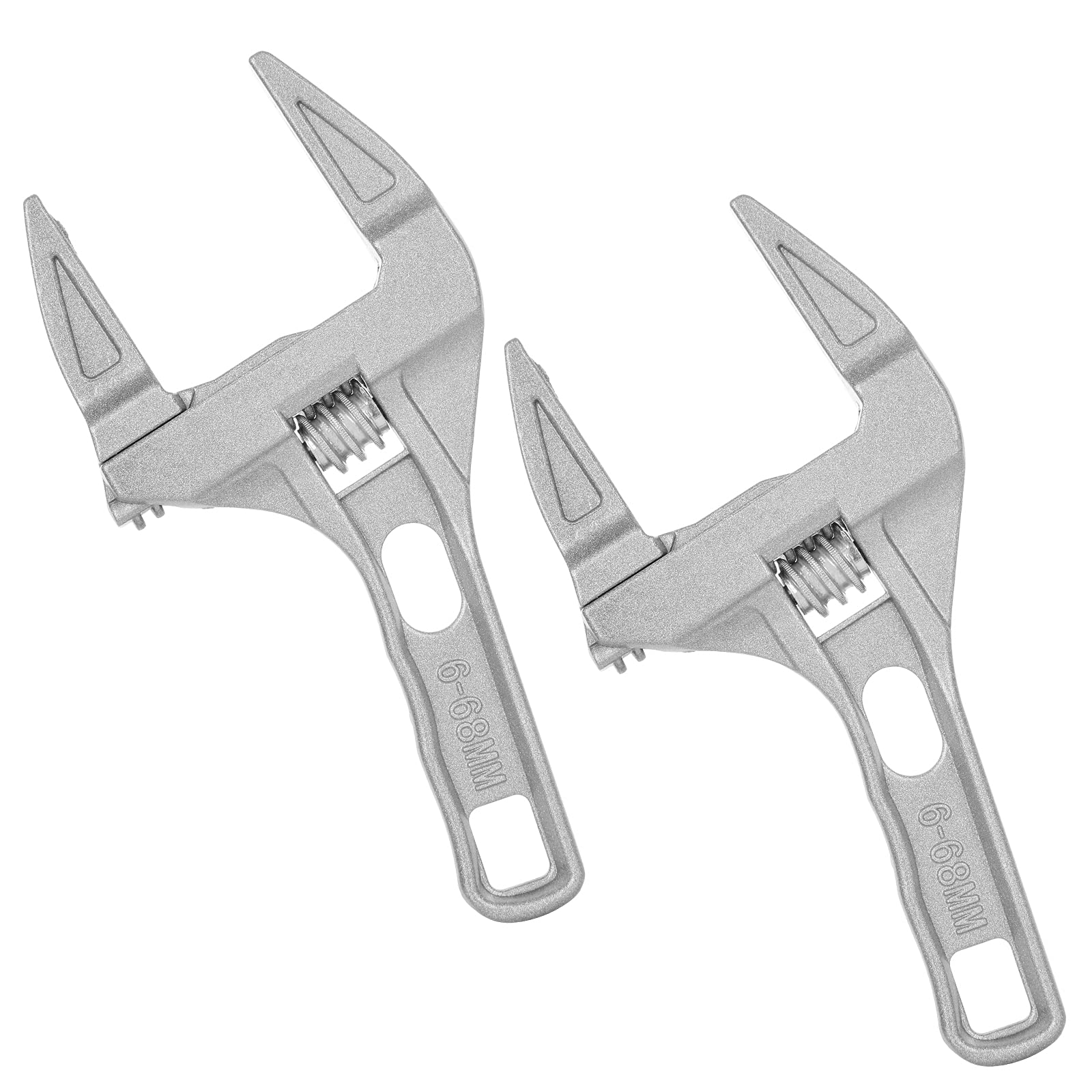 Photo 1 of MNKNENG 2 Pack Wide Adjustable Wrench 2.68 Inch Big Opening Wide Jaw Spanner Wrenches Adjustable Bathroom Pipe Wrenches Tool