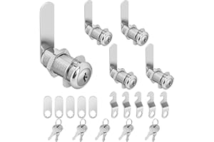 Pertinel Cam Locks Keyed Alike, 1-1/2 Inch Extra Long Cabinet Lock with Keys Secure Files Drawers RV Storage Locks Replacement Set, Zinc Alloy