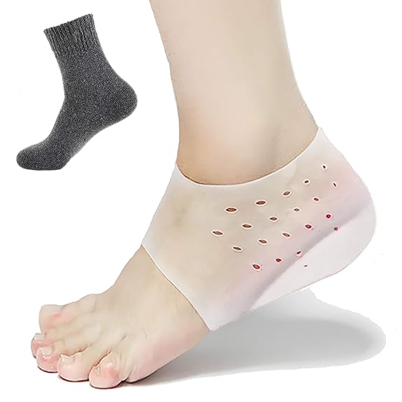 AKINO 2cm Invisible Gel Fersensporn Einlegesohlen Pad Komfortabel Gel Fersenkissen Erhöhte Einlegesohle?Mit Blowhole?