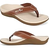 ERGOfoot Upgraded Orthotic Flip Flops with High Arch Support- Women's and Men's Thong Sandals- Walking Comfort with Orthopedic Support for Plantar Fasciitis, Flat Feet & Heel Spur- Beach Slippers
