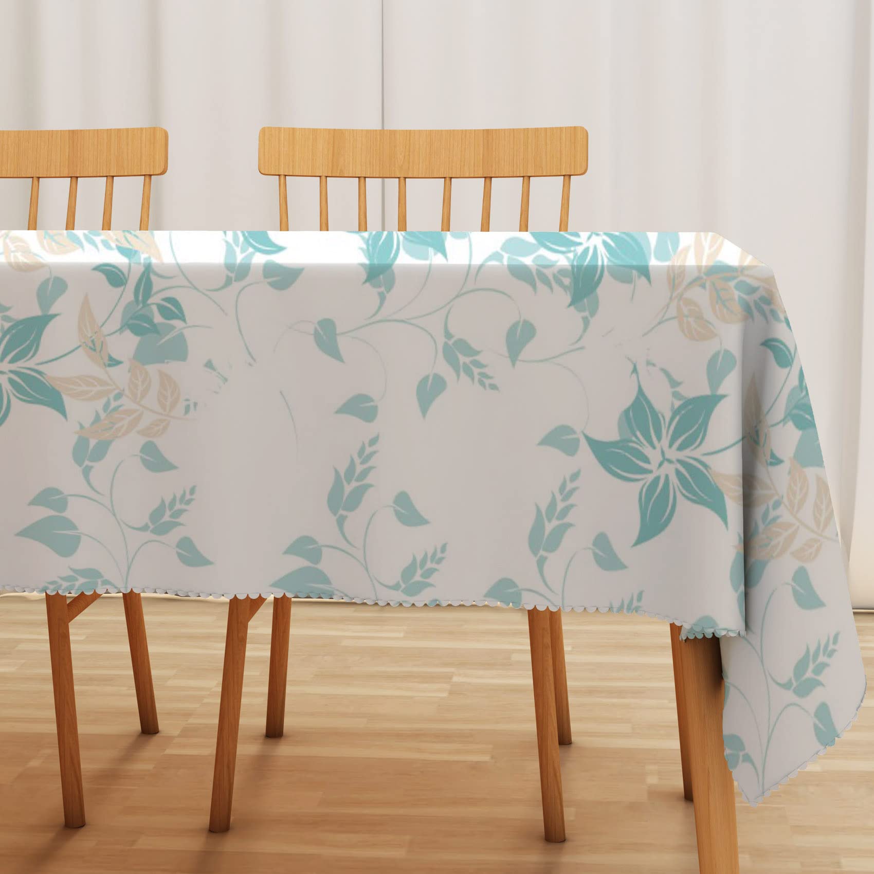 Bovlleetd 54x108inch Floral Table Cloth Rectangular Tablecloth Summer Blue Flowers Desktop Decoration Waterproof Watercolor Painting Table Cover Heat Insulation Tabletop Protection