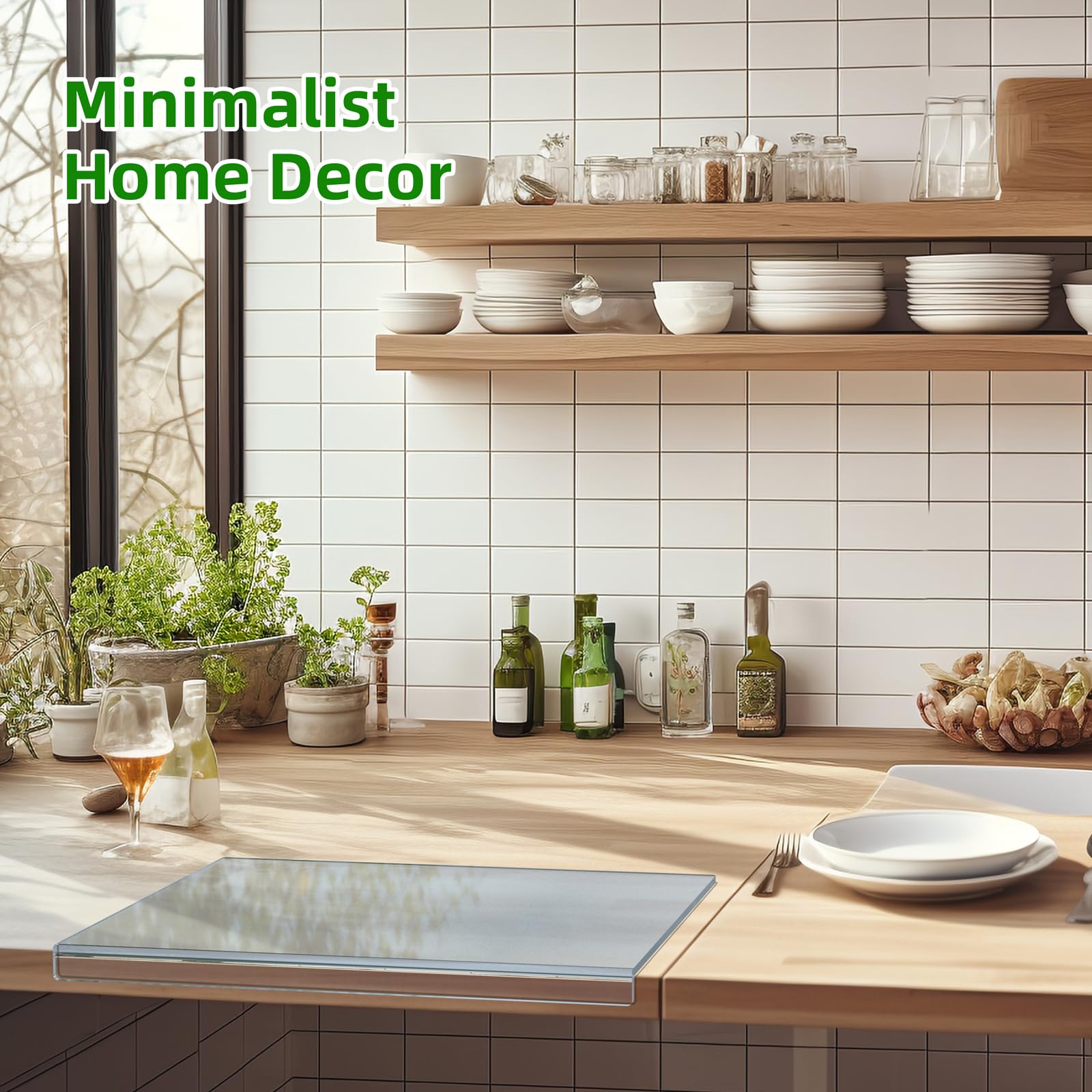 Acrylic Cutting Board with Counter Lip,17.5