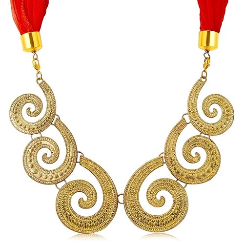 Long Mala Necklace for Women (Red) (58023SNGLDPD1450)