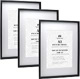 YiPinYin Black A2 Boxed Gallery Frame Set of 3 with Mount for A3 Photos