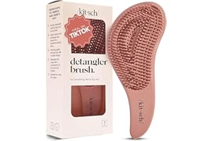 Kitsch Detangling Brush for Adults & Kids Hair, Dry & Wet Hair Brush Detangler for All Hair Types, Easy Detangle Hairbrush wi
