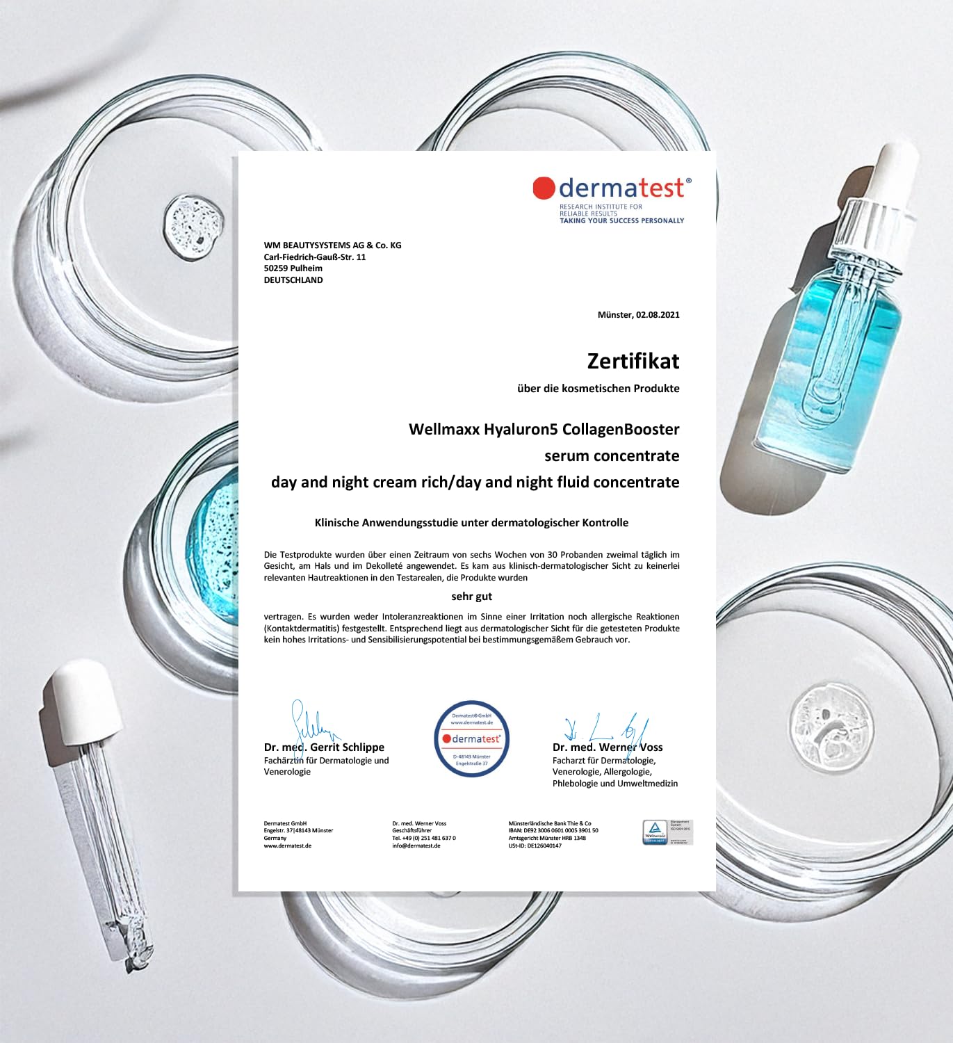 WELLMAXX® hyaluron⁵ CollagenBooster serum concentrate - Anti-Aging Tages- und Nachtpflege, Gesichtsserum für jeden Hauttyp, 5-fach Hyaluron, verfeinertes Hautbild, 50 ml 7