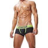SEOBEAN Mens Low Rise Trunk Boxer Brief Underwear