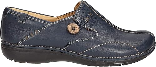 clarks navy flat shoes