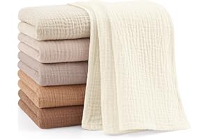 Bearmoss Muslin Baby Washcloths 100% Cotton Baby Bath Wash Cloth Large Ultra-Absorbent Burp Cloth Soft Baby Face Towel for Ne