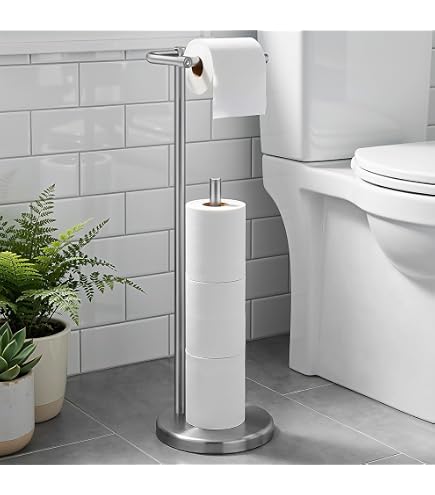 RUACQ Toilet Paper Holder Stand – Freestanding With Pivoting Post, Weighted Base, SUS304 Stainless Steel, Oil Rubbed Bronze