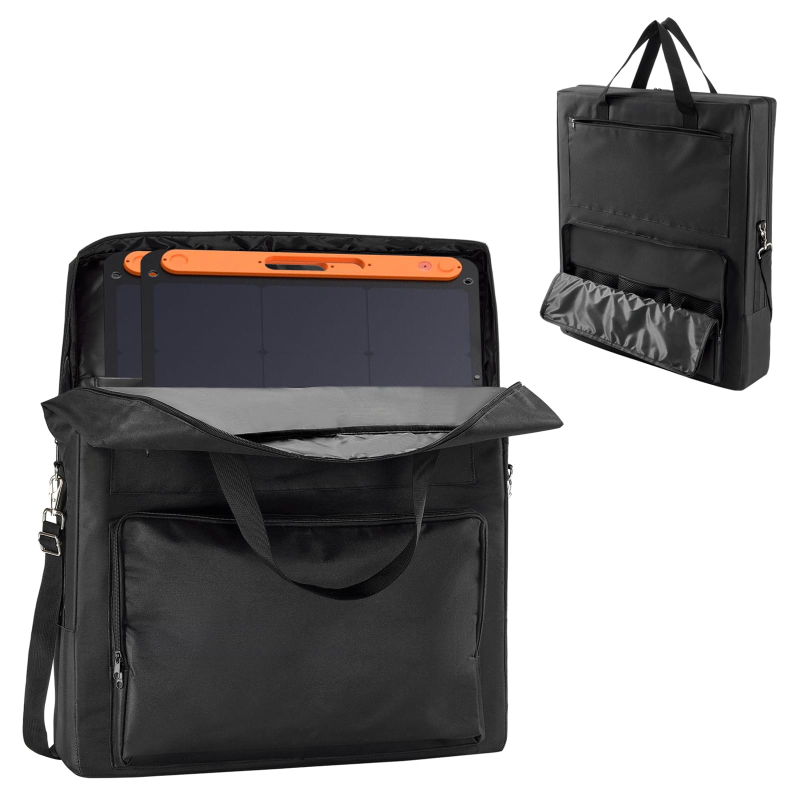Photo 1 of Rilime Solar Panel Storage Bag Compatible with Jackery Solar Panel 100 Watt,Padded Solar Panels Bag,Solar Panels Carrying Case with 2 Pockets (22 x 4.72 x 25.6in,Black)