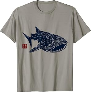 Whale Shark with Traditional Japanese Kanji Seal T-Shirt