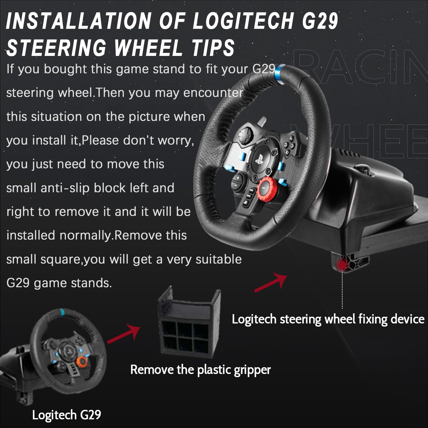 Marada Steering Wheel Stand Standing Fit for Logitech Thrustmaster G25 G27 G29 G920 G923 T300RS TX F458 T128 T248 Adjustable Sim Racing Stand Racing Simulator, Wheel Pedal Shifter Not Included