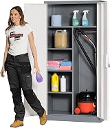 The Workplace Depot Metal Storage Locker Steel 4 Shelves 1850x900x450mm Grey view 6