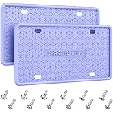 QiqaMole 2 Pack Silicone License Plate Frame Front Back License Plate Cover License Plate Bracket Holder Rust-Proof, Rattle-Proof, Weather-Proof, for US CA Standard Cars (Purple)
