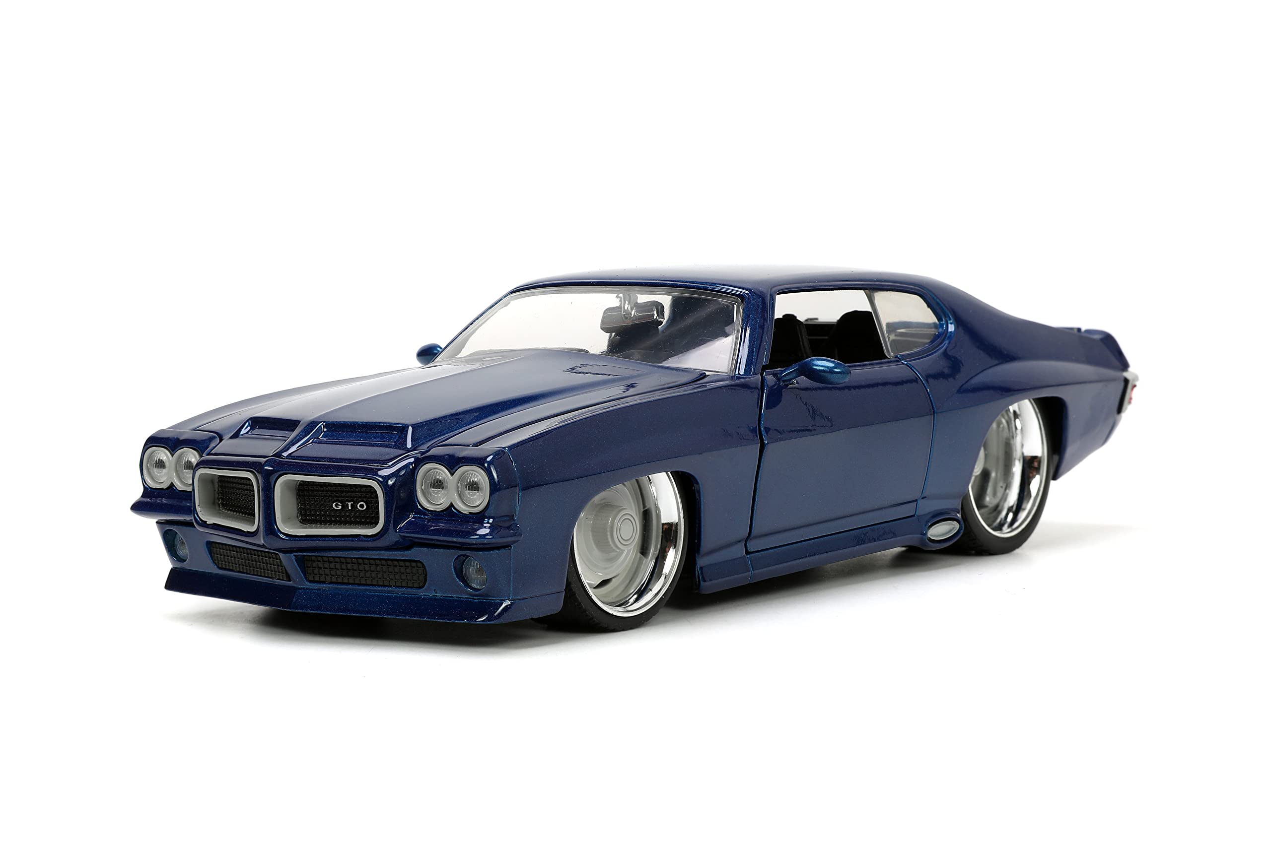 Jada Big Time Muscle 1:24 1971Pontiac GTO Die-cast Car Dark Blue, Toys for Kids and Adults