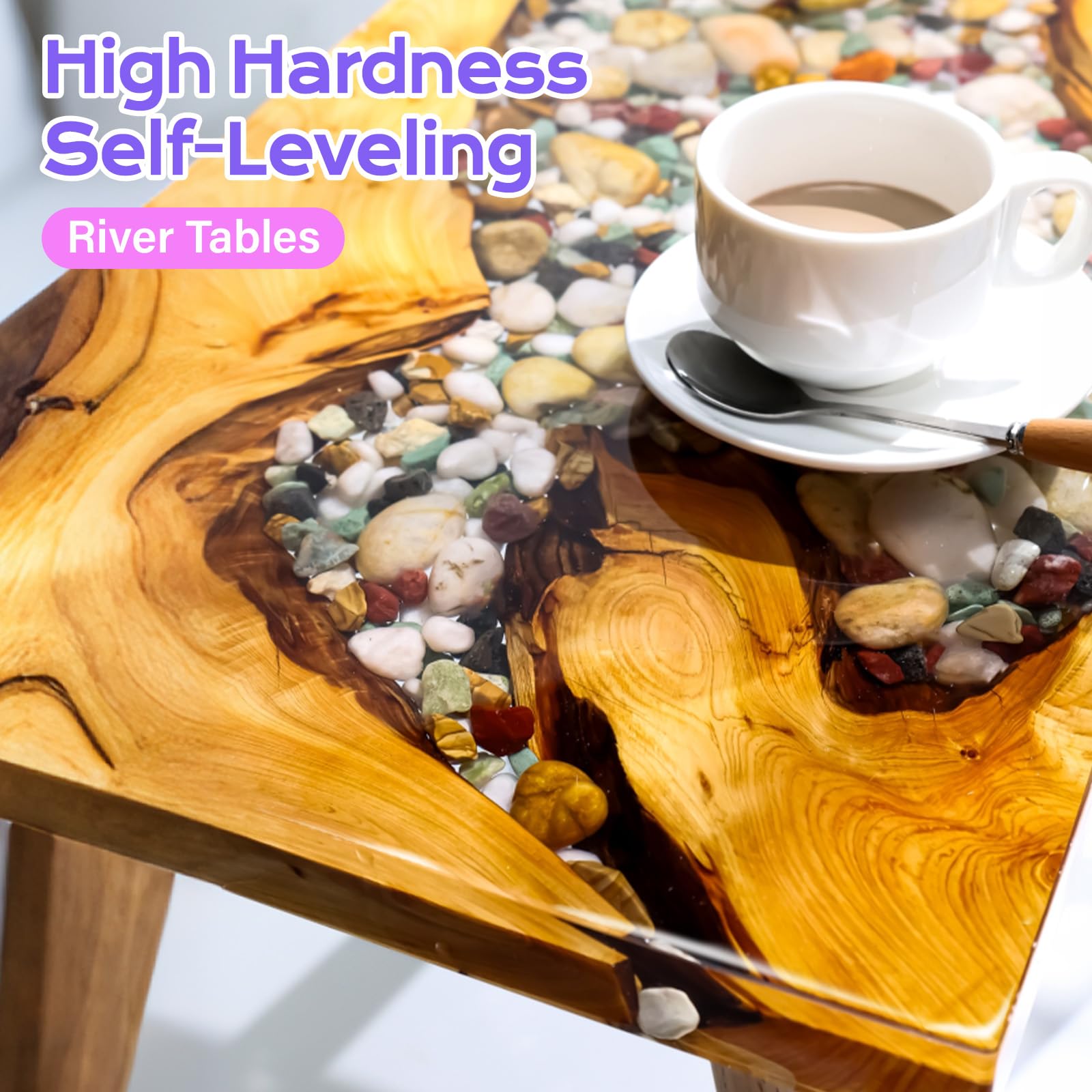 2 Gallon Epoxy Resin Kit with Pumps, Crystal Clear and Hard Upgraded 2 Part Resin and Hardener for Casting Coating, Countertop, Table top, Art DIY Handcraft Jewelry