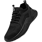 Tinefiy Steel Toe Shoes for Women Work Sneakers Lightweight Comfortable Safety Toe Slip On Puncture Proof Footwear Indestructible Shoe