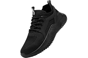 Tinefiy Steel Toe Shoes for Women Work Sneakers Lightweight Comfortable Safety Toe Slip On Puncture Proof Footwear Indestructible Shoe