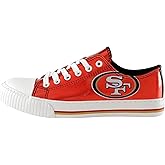 FOCO NFL Womens NFL Team Logo Metallic Ladies Fashion Low Top Canvas Sneakers Shoes