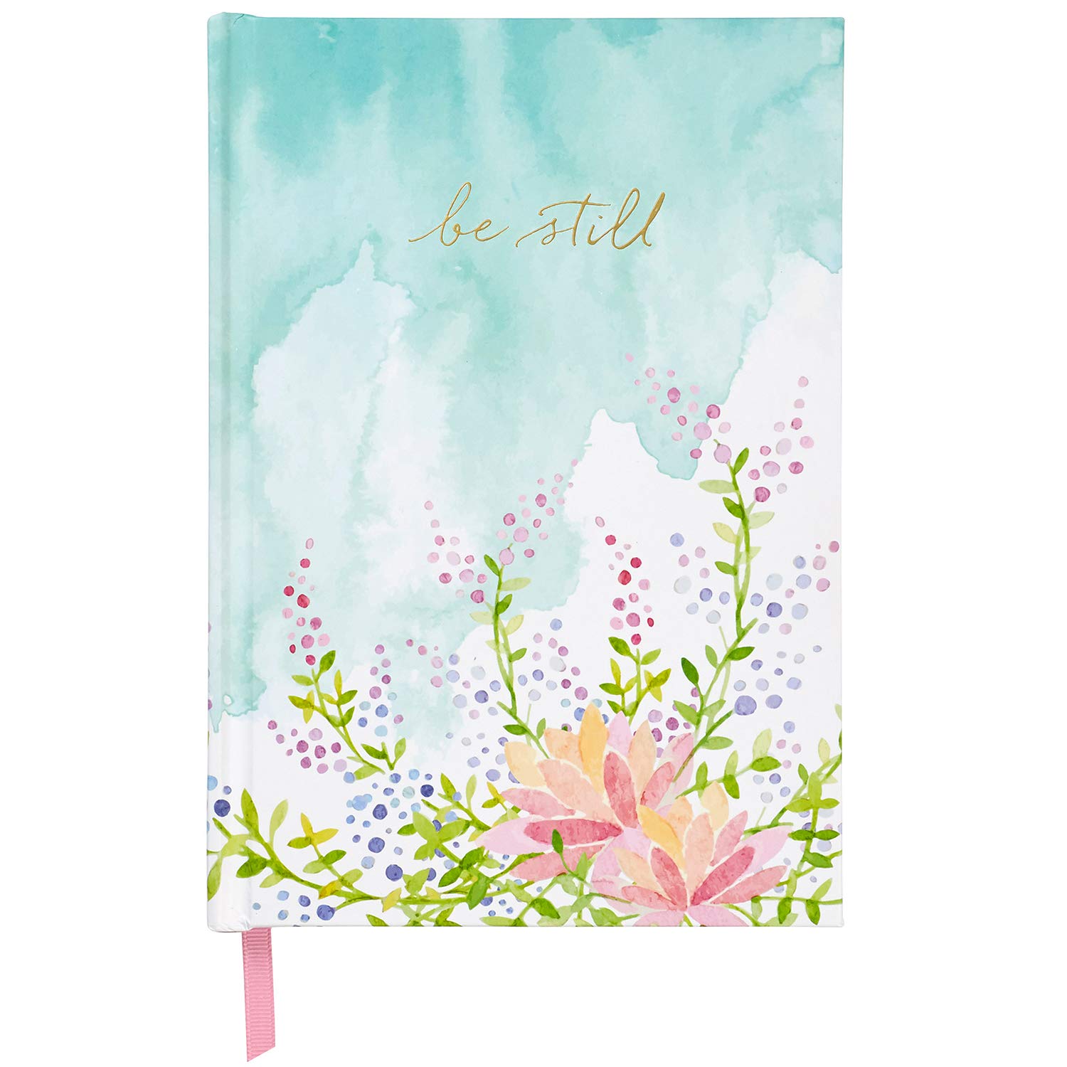 C.R. Gibson Floral Watercolor ''Be Still'' Hardcover Journal Notebook for Women, 6'' W x 8.5'' L, 160 Pages