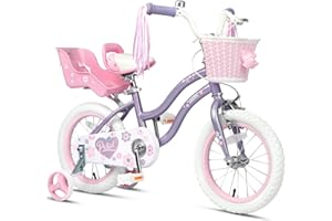 Glerc Petal Girls Bike, 12-18 Inch Kids Bike for Ages 2-9 Years Old Children, Princess Style Kids Bicycle with Training Wheels & Basket & Streamers, Multiple Colors