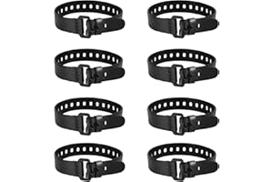 8pcs Utility Straps with Buckle, Rubber Reusable and Adjustable Industrial Straps for Trucks Cargo and Luggage Securing Faste