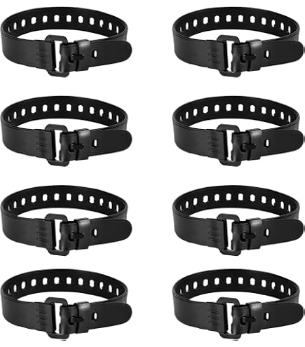 Rubber Utility Strap With Clip – Adjustable Tension Strap, 17.7" X 1", Durable Elastic Rubber & ABS Buckle, For Securing, Bundling, And Lashing