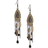 MINACHI Dream Catcher Earrings, Bohemian Hippie Style, Leaf Charms, Feather Earrings, Summer Jewelry for Women