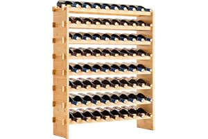 VEVOR 72 Bottle Stackable Modular Wine Rack, 8-Tier, Floor Freestanding Wine Storage Rack, Sturdy Wines Holder Display Shelf,