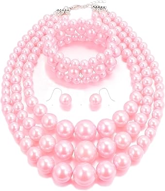 Womens Faux Pearl Costume Jewelry 