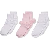 Jefferies Socks Girls' Ruffle/Ripple Edge/Lace Girls Socks 3 Pack