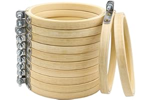 Similane 12 Pieces 4 Inch Embroidery Hoops Bamboo Circle Cross Stitch Hoop Ring for Embroidery and Cross Stitch, Mini Embroidery Hoop Suitable for DIY Decoration