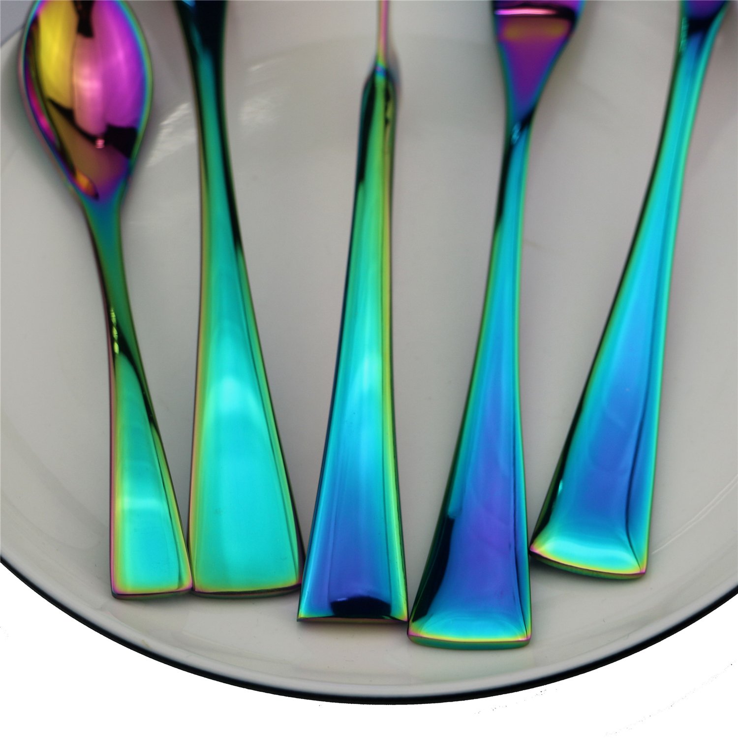 Sharp Dinner Knives Set Titanium Colorful Plated 18/10 Stainless Steel