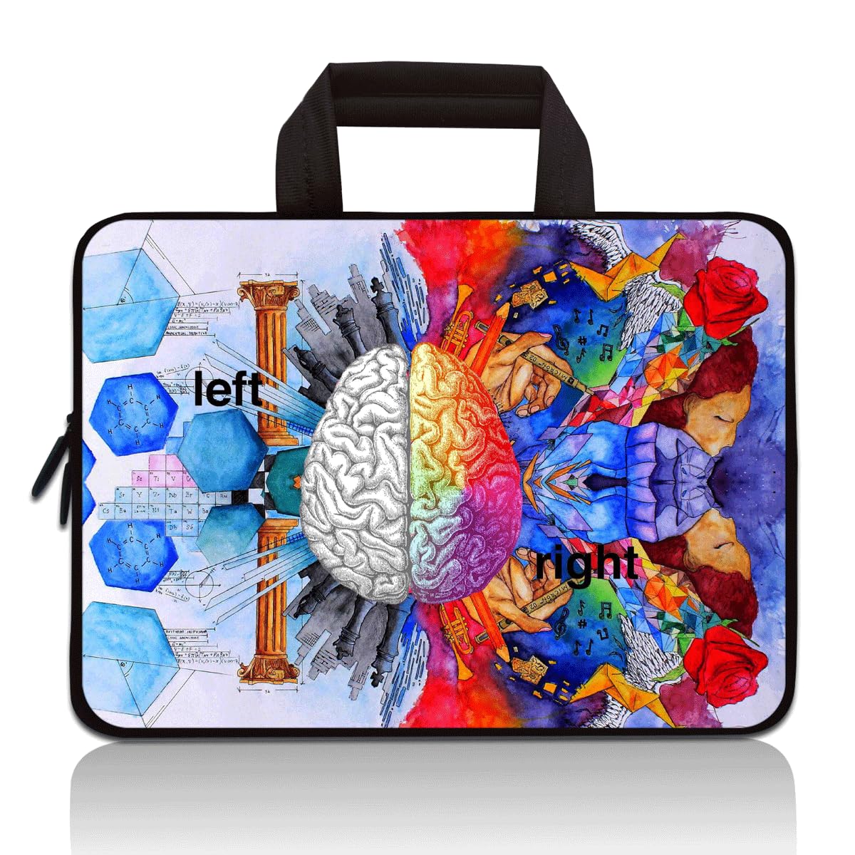 Photo 1 of HAPLIVES Universal 7~9 inch Kids Tablet Portable Neoprene Zipper Carrying Sleeve Case Bag Fits 7" 8" 8.5" 8.9" 9" iPad Mini 5 4 3 2 1, Galaxy Tab A 8.0 (Left Right Brain)