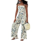 Floerns Girl's 2 Piece Outfit Hawaiian Tropical Crop Cami Tops and Boho Pants Set