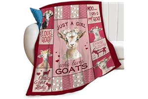 FEORAFEI Goat Blanket Just A Girl Who Loves Goats Cute Pink Sheep Lamb Animal Print Throw Blankets for Sofa Stuff Decor Soft Cozy Fleece Plush Flannel for Baby Girls Women Adults Lover 40"x50"