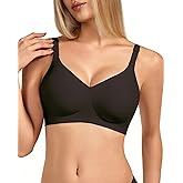 VQJ Women's Jelly Comfort Wireless Bra Full Coverage Push Up for All-Day Wear, No Underwire Everyday Bra with Light Support
